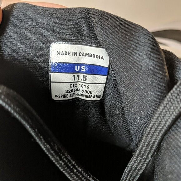 Mizuno 9 Spike Adv. Franchise 8 Mid CIC 1016 Mens US 11.5 Cleats Black White - Picture 11 of 12